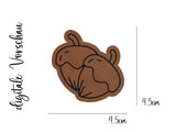 Kunstleder-Label, Lederlabel, Kunstleder-Patch, Lederpatch, 5x4cm, cognac, braun, Sonderform, Eigenproduktion, Herbst, Eicheln