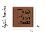 SET Kunstleder-Label "Flower Power", 2er Set