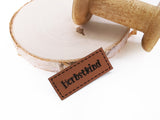 Kunstleder-Label, Lederlabel, Kunstleder-Patch, Lederpatch, 2x5cm, cognac, braun, Herbst, Herbstkind