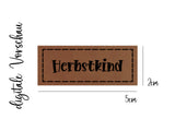 Kunstleder-Label, Lederlabel, Kunstleder-Patch, Lederpatch, 2x5cm, cognac, braun, Herbst, Herbstkind