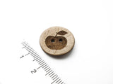 Kokosknopf, Coconut, Kokosnuss Knopf, 20mm, Natur, natürlich, Apfel