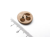 Kokosknopf, Coconut, Kokosnuss Knopf, 20mm, Natur, natürlich, Kirsche