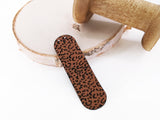 Kunstlederlabel, Kunstleder Label, Knickmich, Knicklabel, Saumlabel, PU, braun , cognac, Leoprint, Leo LOVE