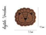 Kunstleder-Label, Lederlabel, Kunstleder-Patch, Lederpatch, 5x4cm, cognac, braun, Sonderform, Löwe, Löwenkopf