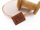 Kunstleder-Label, Lederlabel, Kunstleder-Patch, Lederpatch, 4x3cm, Queen of all toys