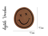 Set Kunstlederlabel, Lederlabel, PU, Kunstleder-Label, braun, Label, weich, flexibel, cool, Smiley, Smile, Checkerboard