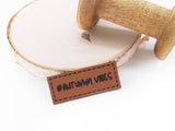 Kunstleder-Label, Lederlabel, Kunstleder-Patch, Lederpatch, 2x5cm, cognac, braun, Herbst, autumn vibes