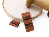 SET, Kunstlederlabel, Kunstleder Label, Knickmich, Knicklabel, PU, braun , made by Mama