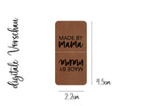 SET, Kunstlederlabel, Kunstleder Label, Knickmich, Knicklabel, PU, braun , made by Mama