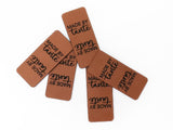 SET, Kunstlederlabel, Kunstleder Label, Knickmich, Knicklabel, PU, braun , made by tante