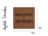 Kunstlederlabel, Kunstleder Label, Knickmich, Knicklabel, PU, braun, 4x4cm, cognac, weich, für Seitennaht, Nahtlabel, selbstgenäht