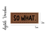 Kunstleder-Label, Lederlabel, Kunstleder-Patch, Lederpatch, 2x5cm, cognac, braun, so what