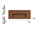 Kunstleder-Label, Lederlabel, Kunstleder-Patch, Lederpatch, 2x5cm, cognac, braun, yummy