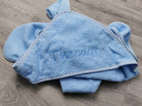 Kapuzenbadetuch hellblau mit vichy