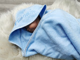 Kapuzenbadetuch hellblau mit vichy
