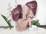 Kapuzenbadetuch peach/mauve