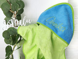 Kapuzenbadetuch grün/türkis