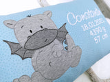 Kissen, Namenskissen, personalisiert, individuell, Kinderkissen, Geschenk zur Geburt Taufe, Drache