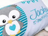Namenskissen, Taufkissen, Kinderkissen, Kissen mit Namensbestickung, Geschenk zur Geburt und Taufe, Taufgeschenk, Eule