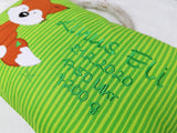 Namenskissen, Taufkissen, Kinderkissen, Kissen mit Namensbestickung, Geschenk zur Geburt und Taufe, Taufgeschenk, Fuchs