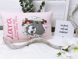 Namenskissen, Taufkissen, Kinderkissen, Kissen mit Namensbestickung, Geschenk zur Geburt und Taufe, Taufgeschenk, Faultier
