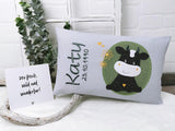 Namenskissen, Taufkissen, Kinderkissen, Kissen mit Namensbestickung, Geschenk zur Geburt und Taufe, Taufgeschenk, Kuh