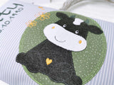 Namenskissen, Taufkissen, Kinderkissen, Kissen mit Namensbestickung, Geschenk zur Geburt und Taufe, Taufgeschenk, Kuh