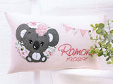 Namenskissen, Taufkissen, Kinderkissen, Kissen mit Namensbestickung, Geschenk zur Geburt und Taufe, Taufgeschenk, Koala
