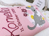 Namenskissen, Taufkissen, Kinderkissen, Kissen mit Namensbestickung, Geschenk zur Geburt und Taufe, Taufgeschenk, Känguru