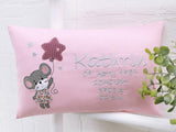 Namenskissen, Taufkissen, Kinderkissen, Kissen mit Namensbestickung, Geschenk zur Geburt und Taufe, Taufgeschenk, bestickt, personalisiert, individuell, Maus