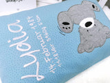 Namenskissen, Taufkissen, Kinderkissen, Kissen mit Namensbestickung, Geschenk zur Geburt und Taufe, Taufgeschenk, bestickt, personalisiert, individuell, Teddy