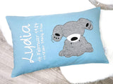 Namenskissen, Taufkissen, Kinderkissen, Kissen mit Namensbestickung, Geschenk zur Geburt und Taufe, Taufgeschenk, bestickt, personalisiert, individuell, Teddy