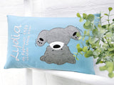 Namenskissen, Taufkissen, Kinderkissen, Kissen mit Namensbestickung, Geschenk zur Geburt und Taufe, Taufgeschenk, bestickt, personalisiert, individuell, Teddy