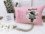 Namenskissen, Taufkissen, Kinderkissen, Kissen mit Namensbestickung, Geschenk zur Geburt und Taufe, Taufgeschenk, bestickt, personalisiert, individuell, Waschbär