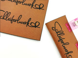 Kunstleder-Label, Kunstleder-Patch, Lederpatch, Leder-Patch, Patch, Label, individuelles Design, Logo-Label, Logo Label, rechteckig, quadratisch, einnählabel, knickmich, geknickt
