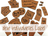 Kunstleder-Label, Kunstleder-Patch, Lederpatch, Leder-Patch, Patch, Label, individuelles Design, Logo-Label, Logo Label, braun