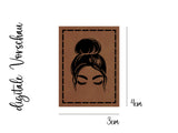 Kunstleder-Label, Lederlabel, Kunstleder-Patch, Lederpatch, 4x3cm, cognac, braun, Mama, Mom, Dud, Dutt, Momlife