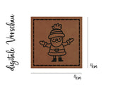 Kunstleder-Label, Lederlabel, Kunstleder-Patch, Lederpatch, 4x4cm, cognac, Weihnachten, Nikolaus, Christmas, hohoho, Weihnachtszeit