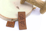 Set Kunstlederlabel, Lederlabel, PU, Kunstleder-Label, braun, Robbe, Label, weich, flexibel
