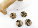 Kokosknopf, Coconut, Kokosnuss Knopf, 20mm, Natur, natürlich, Wintermotiv, winterlich, weihnachten, Schneemann