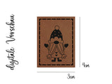 Kunstleder-Label, Lederlabel, Kunstleder-Patch, Lederpatch, cognac, braun, Wichtel, Weihnachtswichtel, Weihnachten, Winterzeit, Weihnachtszeit, Christmas