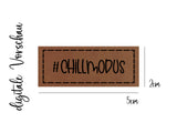 Kunstleder-Label, Lederlabel, Kunstleder-Patch, Lederpatch, 2,5x5cm, cognac, braun, #chillmodus