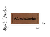 Kunstleder-Label, Lederlabel, Kunstleder-Patch, Lederpatch, 2x5cm, cognac, braun, frechdachs