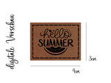 Kunstleder-Label, Lederlabel, Kunstleder-Patch, Lederpatch, 4x3cm, Melone, Hello Summer, Sommer, Urlaub