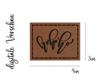 Kunstleder-Label, Lederlabel, Kunstleder-Patch, Lederpatch, 4x4cm, cognac, Weihnachten, Nikolaus, Christmas, hohoho, Weihnachtszeit