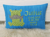 Namenskissen, Taufkissen, Kinderkissen, Kissen mit Namensbestickung, Geschenk zur Geburt und Taufe, Taufgeschenk, Drache