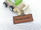 Kunstleder-Label, Lederlabel, Kunstleder-Patch, Lederpatch, 2x5cm, cognac, braun, # like Daddy