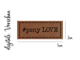 Kunstleder-Label, Lederlabel, Kunstleder-Patch, Lederpatch, cognac, braun, Pferd, Pony, Pferdeliebe, Ponyliebe, reiten, Mädchentraum