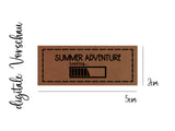 Kunstleder-Label, Lederlabel, Kunstleder-Patch, Lederpatch, 2,5x5cm, cognac, braun, Summer Adventure
