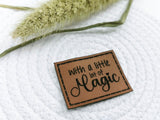 Kunstleder-Label, Lederlabel, Kunstleder-Patch, Lederpatch, 4x3cm, braun, cognac, with a little bit of magic